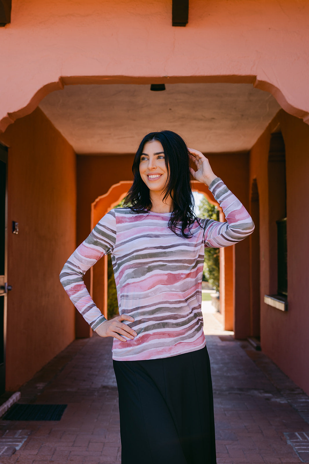 Sorbet Stripe Watercolor Top