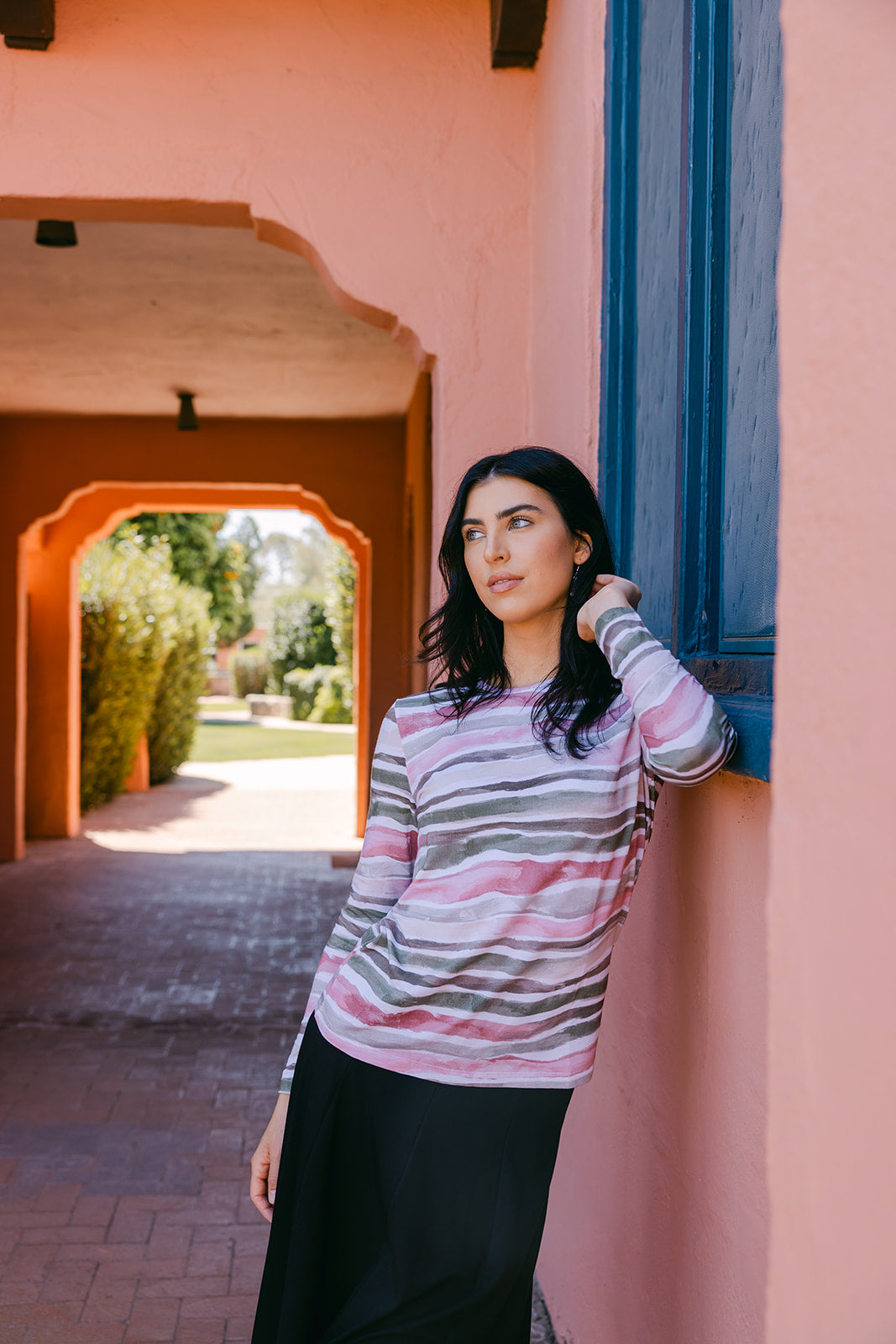 Sorbet Stripe Watercolor Top