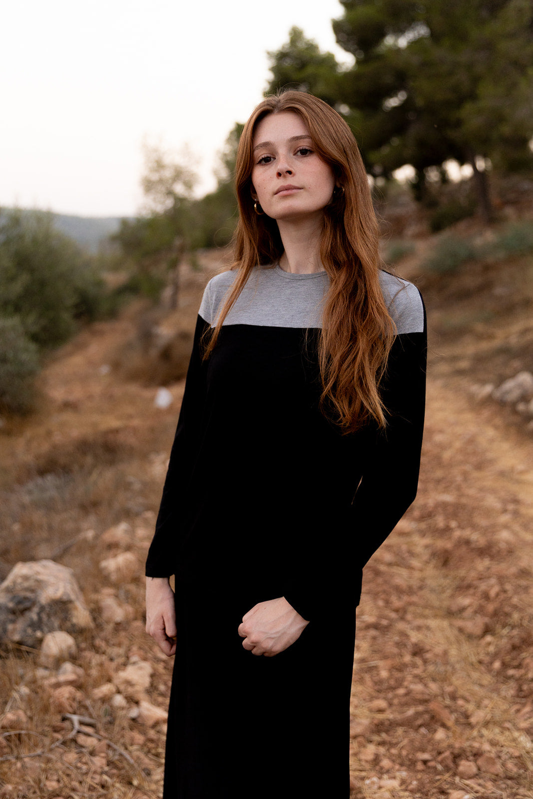 Black/Heather Grey Colorblock Top