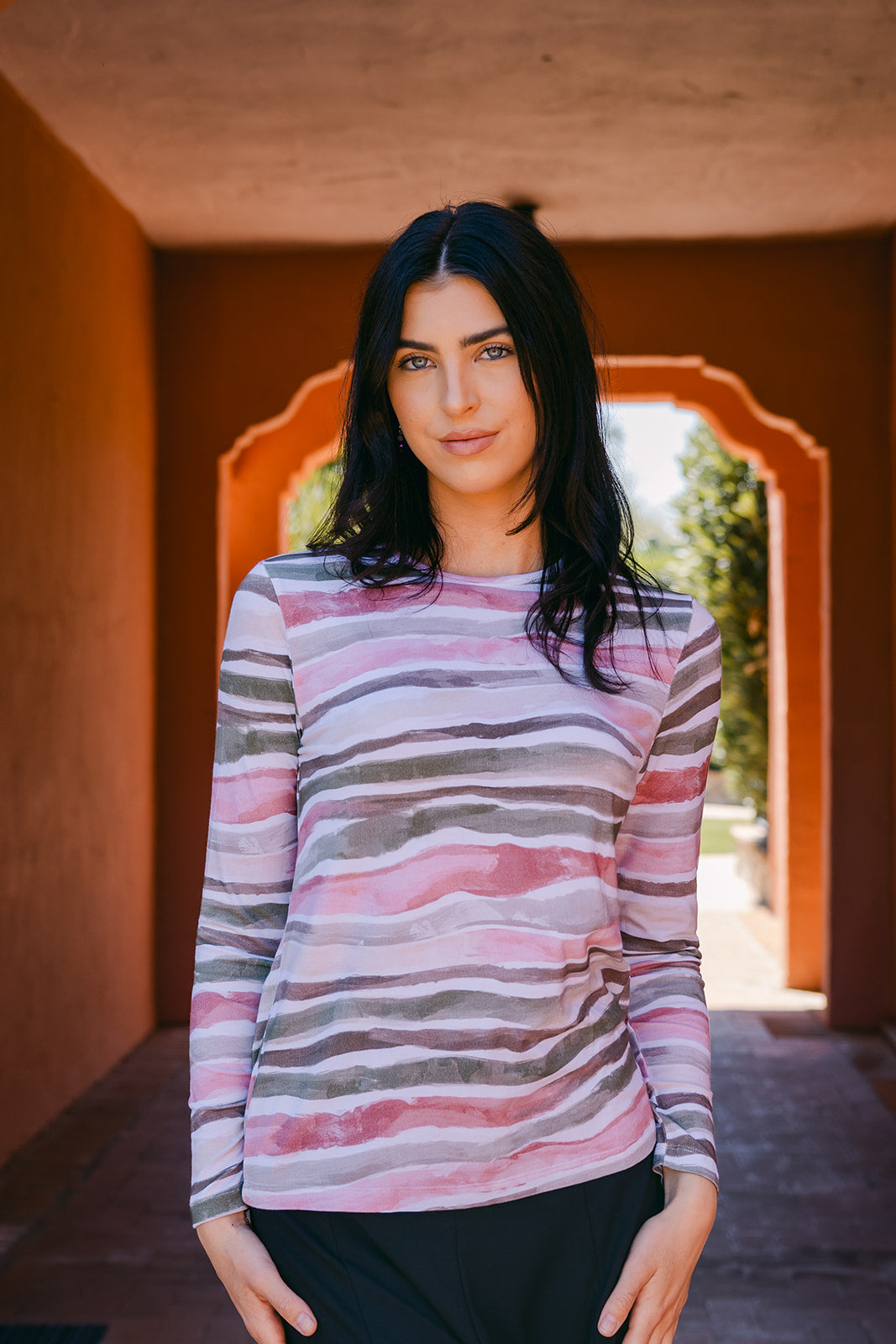 Sorbet Stripe Watercolor Top