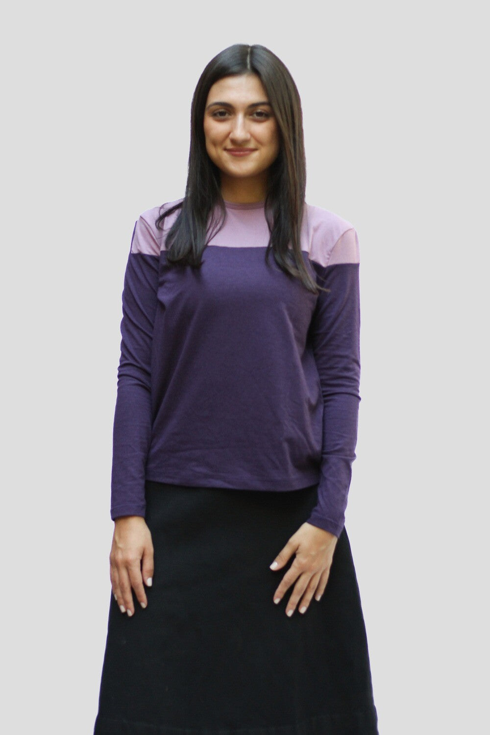 Plum/Lavender Colorblock Top