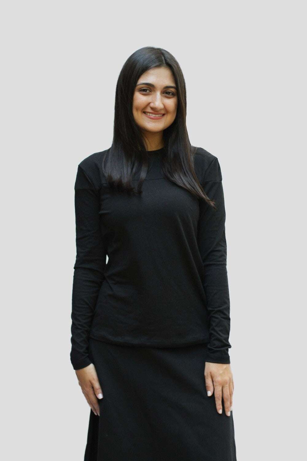 Black/Black Colorblock Top